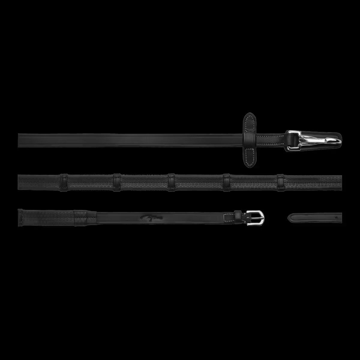 5/8 Rubber Reins with Leather Loops and Snap