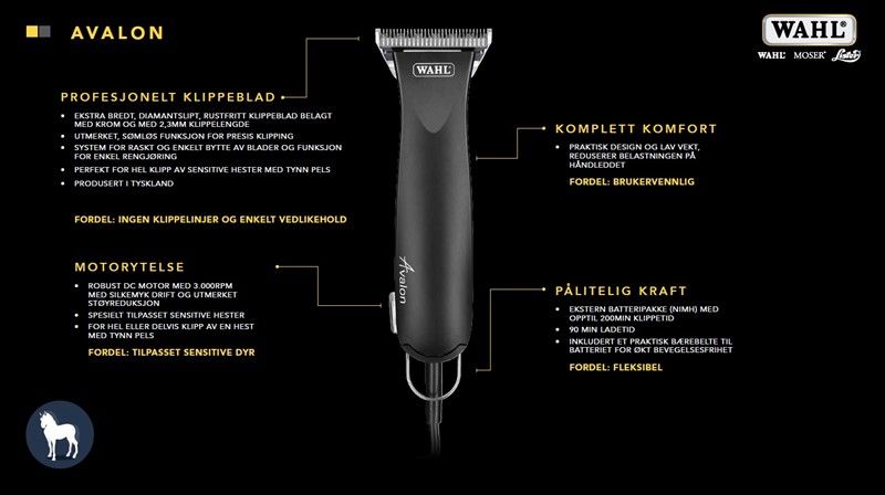 KLIPPEMASKIN WAHL AVALON - NIMH BATTERI