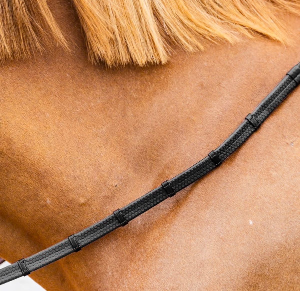 5/8 Rubber Reins with Leather Loops and Snap