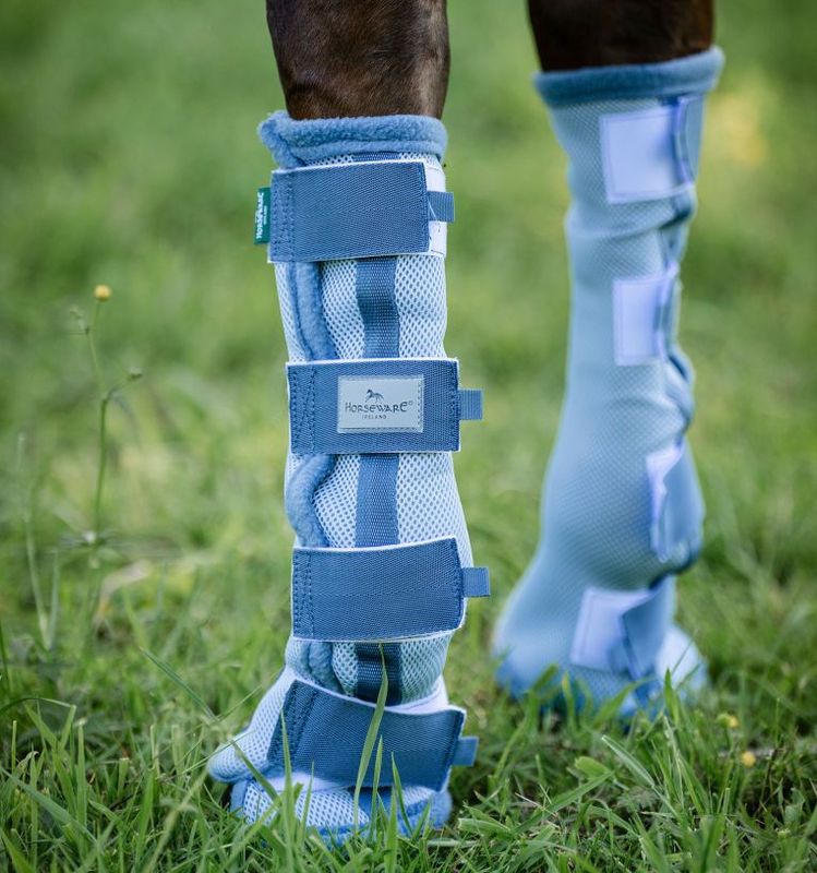 Horseware® Fly Boots, Heather Blue/Blue&Silver