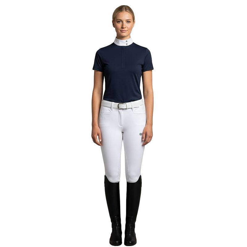 CAMDEN Ladies Ladies SS Showshirt w cross in back Navy