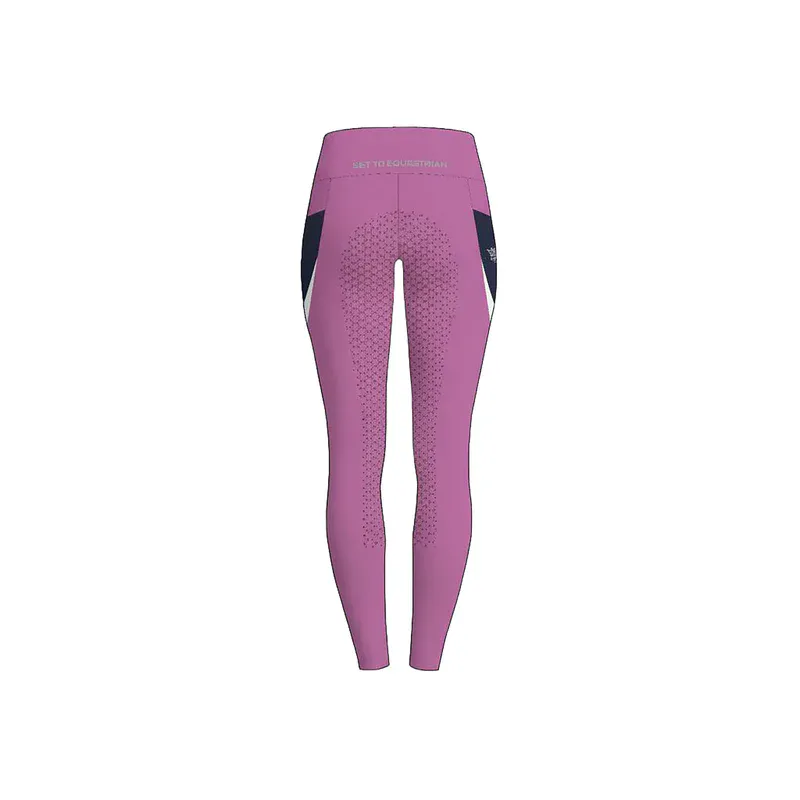 BRIDGE Ladies FG Color Blocks Riding Thights  (Pink)