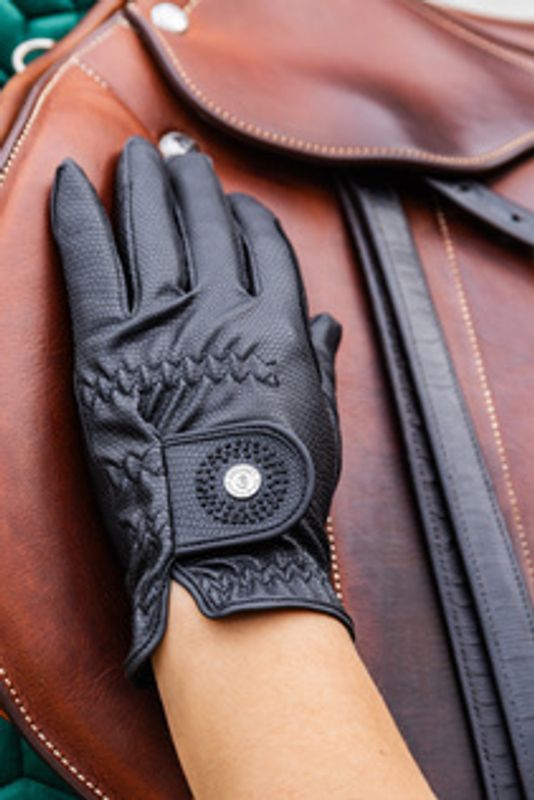 Kentucky Riding Gloves Grip Glitter - black