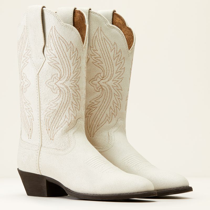 WMS HERITAGE R TOE WESTERN BOOT - IVORY