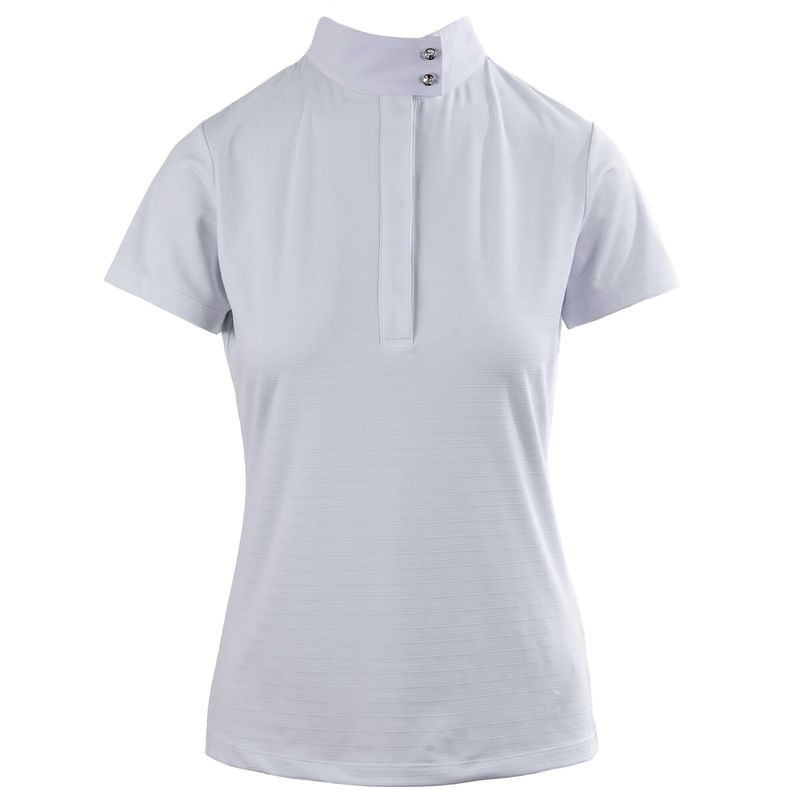CAMDEN Ladies Ladies SS Showshirt w cross in back White