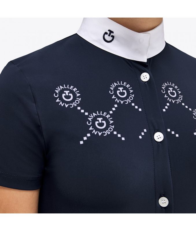 Cavalleria Toscana Girls Mini Orbit Print Jersey S/S Competition